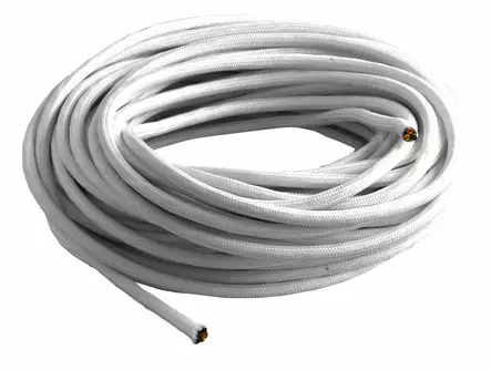 Kangasjohto, valkoinen - Kankaiset valaisinjohdot - 760-002-7 - 2