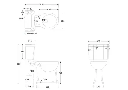 Wc-istuin, korkeampi istuin (lev. 44 cm) - WC-istuimet, perusmalli - 415-034-7 - 2