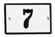 Emalikyltti no "7", 6 x 4 cm - Emaliset numerokilvet, pienet - 946-084-7 - 1
