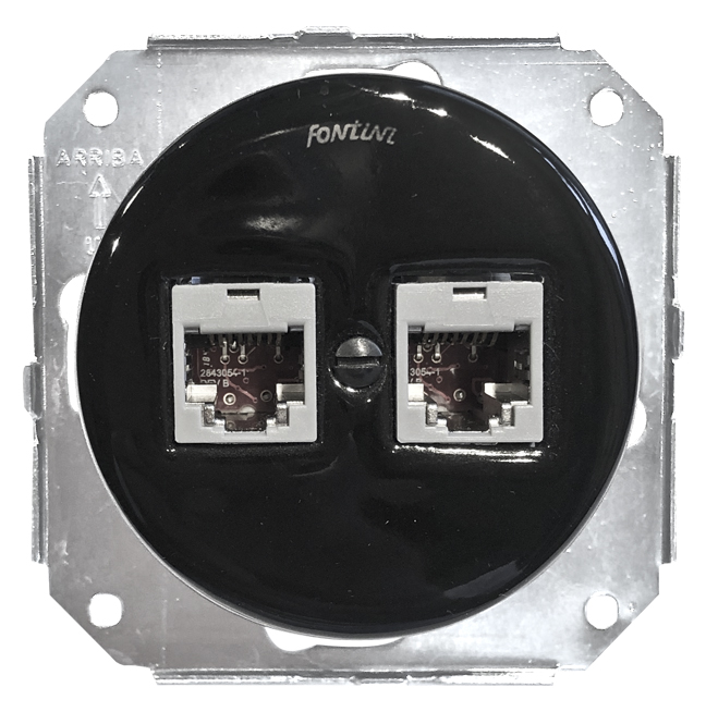 Data ja data, suojattu - Mustat posliinipistorasiat - 517-042-7 - 1