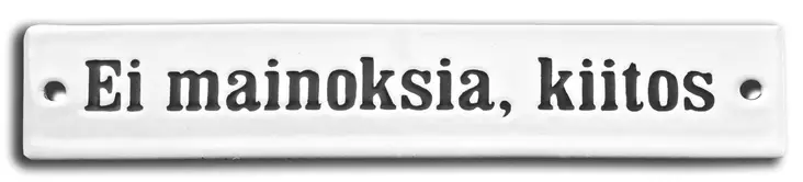 Ei mainoksia, kiitos -emalikyltti - Muut kyltit - 946-080-7 - 1