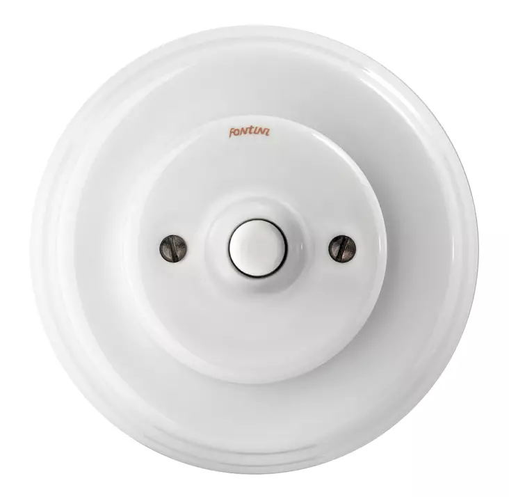 Impulssikytkin, painonapilla - Valkoiset posliinikytkimet - 516-025-77 - 1