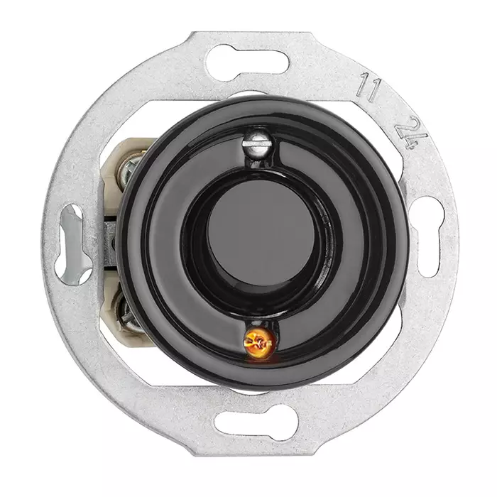 Vaihtokytkin (posliinikehykselle) - Mustat pistorasiat ja kytkimet, THPG - 516-145-27 - 1