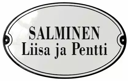 Emalikyltti 19 x 12 cm - Tekstikyltit (tilaustekstit) - 946-064-8 - 1