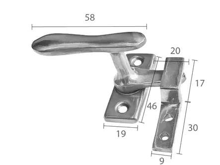 Kääntösuljin Kaija - Sisäikkunan sulkijat - 202-002-8 - 2