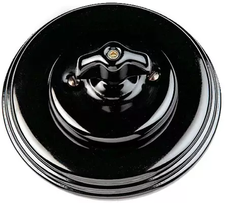 Kaksoisimpulssikytkin, vääntönupilla - Mustat posliinikytkimet - 516-026-8 - 1