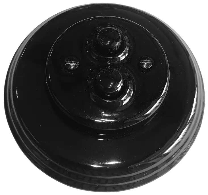 Kaksoisimpulssikytkin, painonapeilla - Mustat posliinikytkimet - 516-026-88 - 1