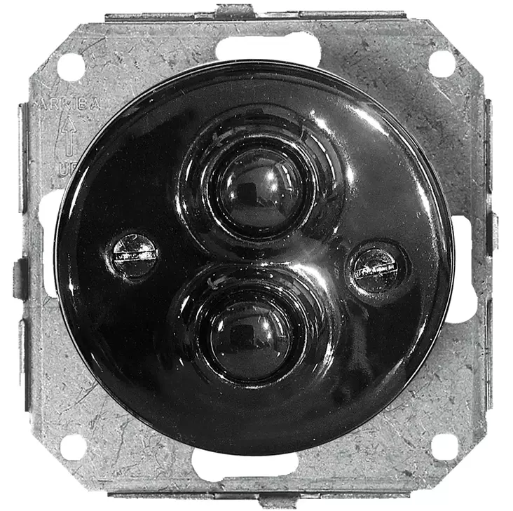 Kaksoisimpulssikytkin, painonapeilla - Mustat posliinikytkimet - 516-041-88 - 1