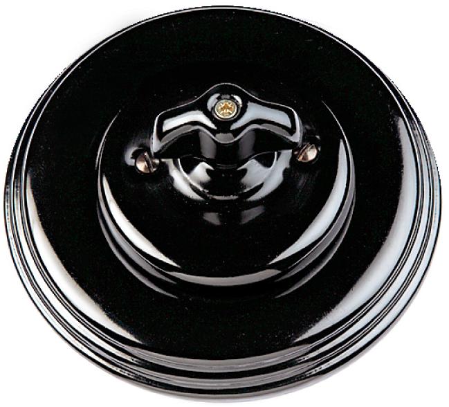 Kaksoisimpulssikytkin, vääntönupilla - Mustat posliinikytkimet - 516-026-8 - 1