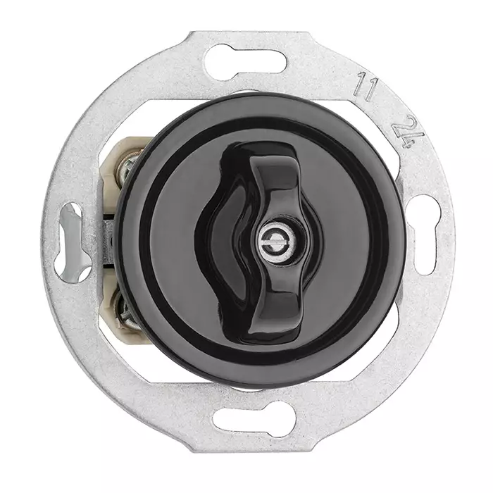 Kruunukytkin (posliinikehykselle) - Mustat pistorasiat ja kytkimet, THPG - 516-145-8 - 1