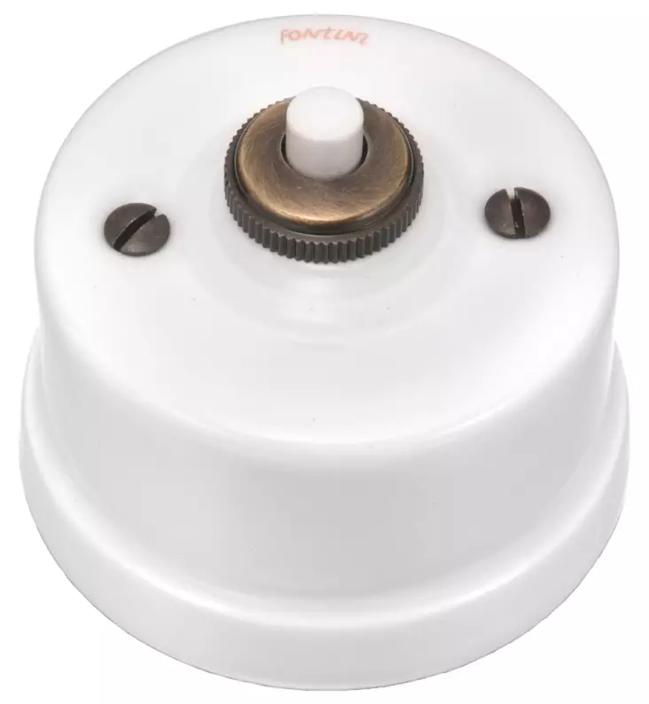 Impulssikytkin posliini - Valkoiset posliinikytkimet - 516-002-9 - 1