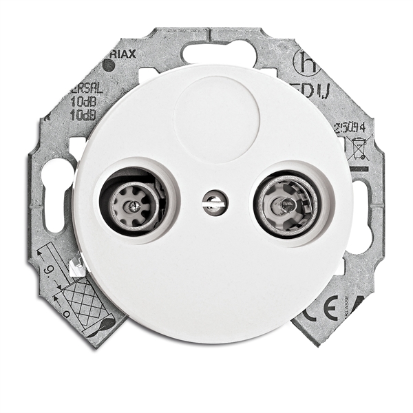 RTV+TV (posliinikehykselle) - Valkoiset pistorasiat ja kytkimet, THPG - 517-144-19 - 1