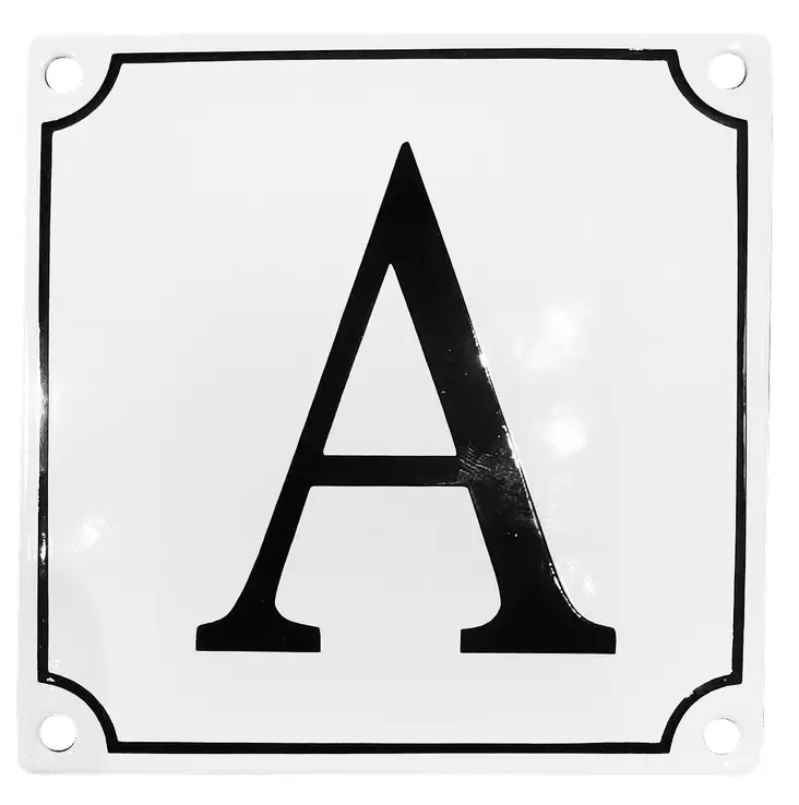 Kirjain 12 x 12 cm, emaloitu - Emaliset kirjainkilvet - 944-022-A - 1