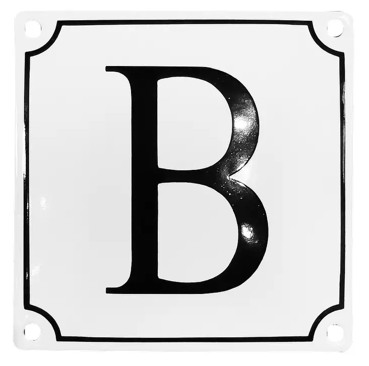 Kirjain 12 x 12 cm, emaloitu - Emaliset kirjainkilvet - 944-022-B - 1