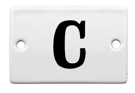 Kirjain 6 x 4 cm, emaloitu - Emaliset kirjainkilvet - 947-042-C - 2