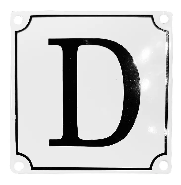 Kirjain 12 x 12 cm, emaloitu - Emaliset kirjainkilvet - 944-022-D - 1