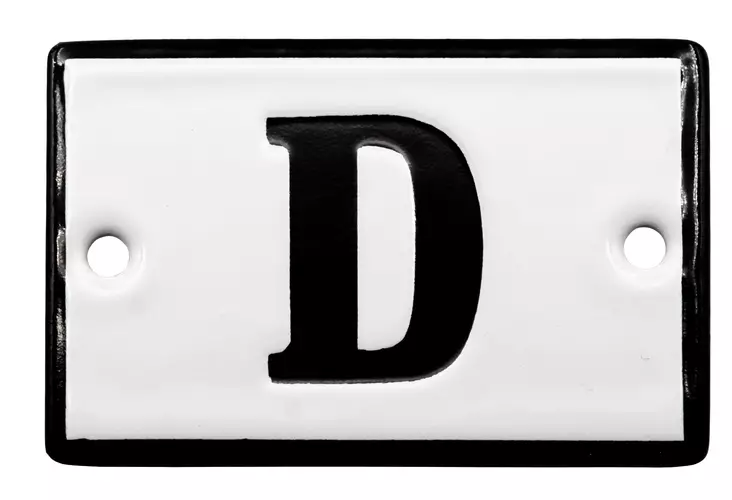 Kirjain 6 x 4 cm, emaloitu - Emaliset kirjainkilvet - 947-042-D - 1
