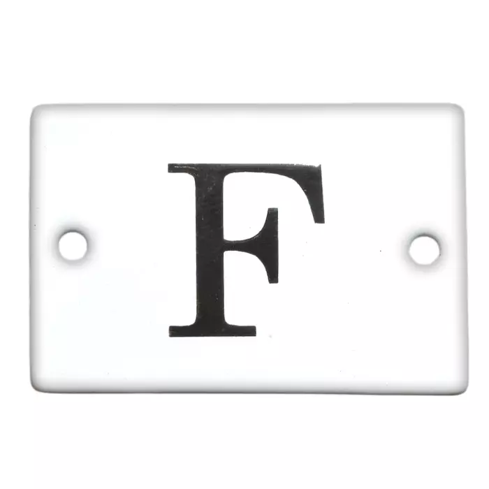 Kirjain 6 x 4 cm, emaloitu - Emaliset kirjainkilvet - 945-022-F - 1