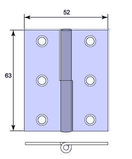 Ikkunasarana, kork. 6,3 cm - Muut ikkunasaranat - 203-001R - 2